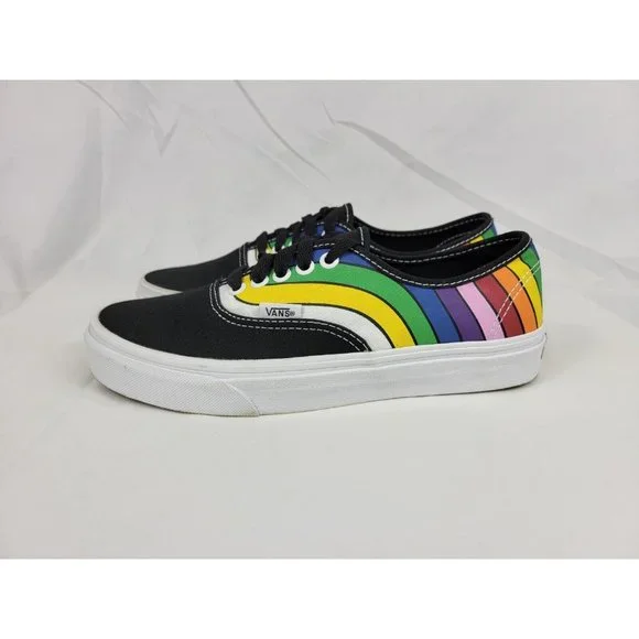 Vans Authentic Striped Shoes Sneakers Size Womens 8.5 Youth 7Y Black 500714 - Picture 6 of 11